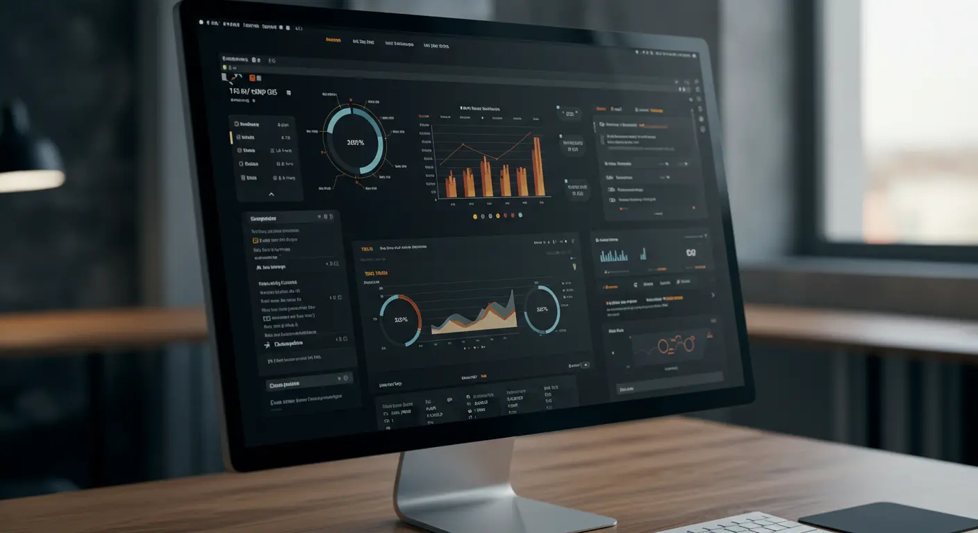 Desktop software application running on Windows and Mac computers showing business dashboard